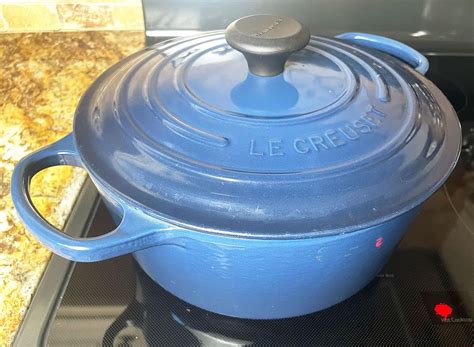 le creuset dutch oven on electric stove